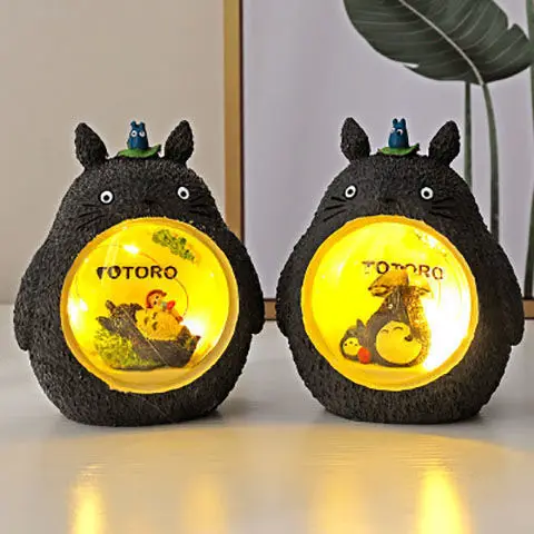 Anime Totoro Action Figures Led Night Light Studio Ghibli Spirited Away Model Totoro Star Resin Home 1 - Ghibli Figure